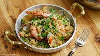 キヌアと魚介のパエリア風 │ Quinoa seafood paella style