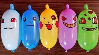 Making Slime With Funny Balloons - Satisfying Slime Video - Pikachu