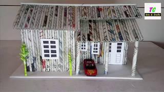 How to make house from newspaper ll DIY ll Newspaper craft ideas ll kids craft