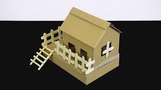 How to make cardboard house - paper crafts for kids
