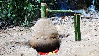 Primitive Technology : Traditional Making Wine from Banana