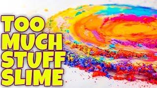 ADDING TOO MUCH INGREDIENTS INTO SLIME! TESTING SLIME WITH TOO MANY INGREDIENTS!