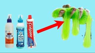 How to make slime with fevigum,fevicol&colgateToothpaste | No shaving foam | Super fluffy slime |ADC