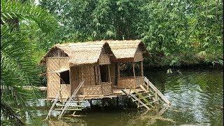 Swimming Pool House Making By Smart Village Boys - Build House On Fish Farming Ponds Water