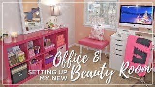Ikea Beauty Room & Office Set Up | Decorating, organizing, painting | Office & Makeup Room Makeover