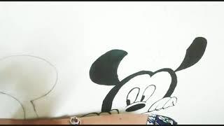 How to paint on wall Minnie mouse and Mickey mouse