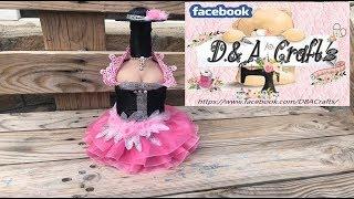 DIY: How to make The Lady decoration on wine bottle TUTORIAL