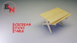 How To Make a Table Using ice Cream Sticks - DIY Mini Popsicle Stick Table