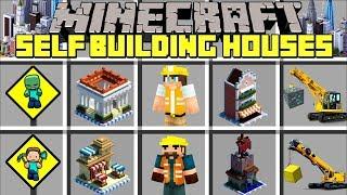 Minecraft SELF BUILDING HOUSE MOD l BECOME A BUILDER & MAKE INSTANT STRUCTURES! l Modded Mini-Game