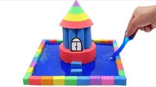 How To Make Kinetic Sand House On The Water Learn Colors Nursery Rhymes for Kids