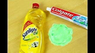 Dish Soap and Colgate Toothpaste Slime , How to Make Slime Soap Salt and Toothpaste, NO GLUE !!