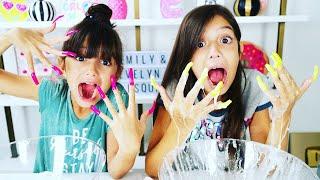DON'T MAKE SLiME WiTH SUPER LONG ACRYLiC NAiLS CHALLENGE!