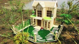How to Make a Beautiful Mansion from Popsicle Stick - DIY Popsicle House | Model 17