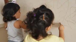 Karanvir Bohra Daughter Bella and Vienna Painting The Wall