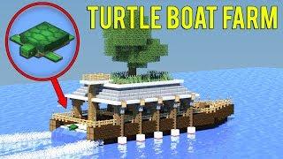 1.13 Minecraft: How to build a TURTLE FARM - Survival Boat House Tutorial