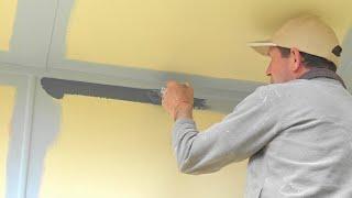 The SECRETS on How to cut in a perfect straight paint line, cutting in a ceiling, trim or wall.