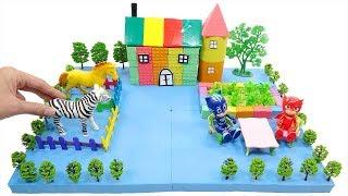 PJ Masks Toys and How To Make Rainbow House with Kinetic Sand, Tree Model