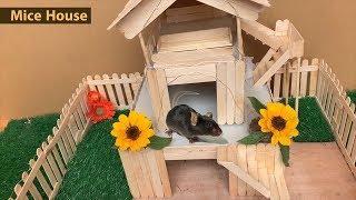 How to Make Popsicle Stick House for Rat ???? House for Mice????️ Pop Rats