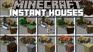 Minecraft INSTANT HOUSE MOD / BUILD INSTANT HOUSES AND LIVE INSIDE THEM !! Minecraft