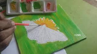 How to make simple canvas ,Butterfly wall art ,very easy DIY, howtomakesimple painting techniques