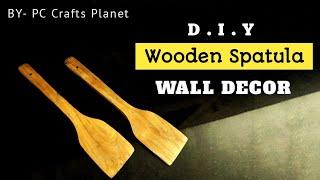 Wooden spatula wall decor DIY| Wall hanging craft ideas| Wall decoration ideas| DIY wall decor