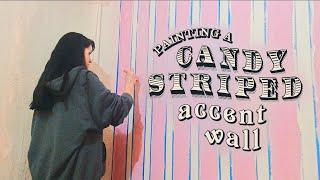 painting a candy striped accent wall! | vlog 5