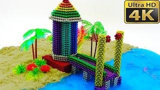 ASMR and DIY How To Make Rainbow House and River with Magnetic balls, Kinetic Sand, Slime for Kids