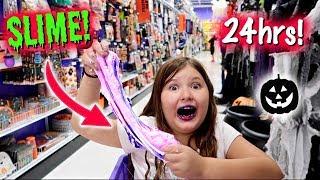 MAKING SLIME IN A HALLOWEEN STORE! ~ 24HRS OVERNIGHT CHALLENGE! skit