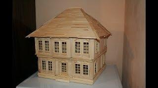 How to make  Popsicle Stick House - 2 Story  Tradicion Balkan house