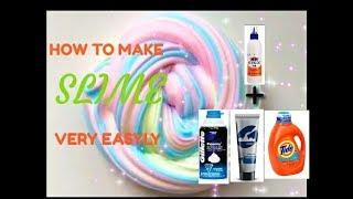 How to make slime very easily with Glue + detergent/ foam / shaving cream