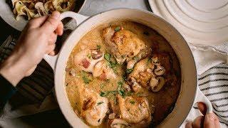 Simple Coq Au Vin Recipe - French Chicken Stew with White Wine