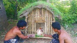 Build Rabbit House using bamboo and mud