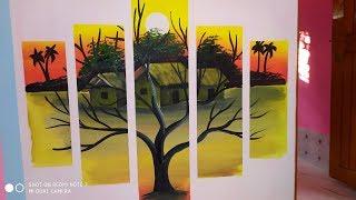 Beautiful 3D wallpaper painting tutorial step by step