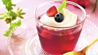 簡単低糖質赤ワインゼリー＆カクテルレシピ・美しくジューシーに作るダイエットスイーツ　How to make low-carb red wine jelly. keto diet recipe