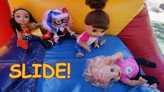 BABY ALIVE Pumpkin Invites Everyone To Play In Bounce House!