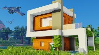 Minecraft: How to Build a Easy Modern House Tutorial - Futuristic House