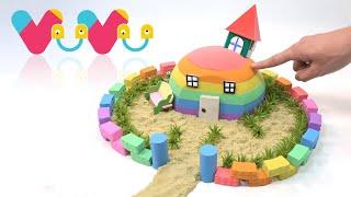 How To Make House in the Forest with Kinetic Sand Lego w Learn Colors for Kids