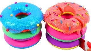 How To Make Slime Donuts with Mad Mattr Rainbow Learn Colors Kinetic Sand for Children