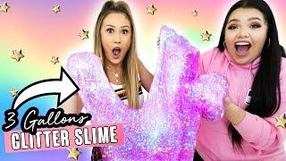 Making 3 GALLONS of GLITTER SLIME with Karina Garcia!