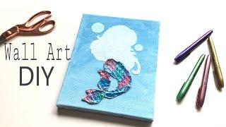 Wall Art DIY| DIY Mermaid decor |How to create a metal effect on wall art