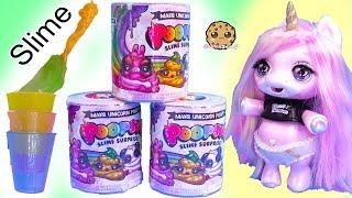Making Baby Unicorn Sisters Slime Food with Surprise Blind Bags