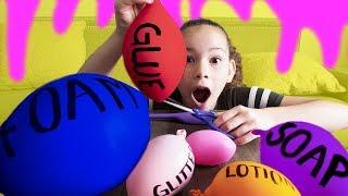 Making Slime With Balloons! Slime Balloon Tutorial (Haschak Sisters)