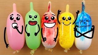 Making Slime With Funny Balloons Colors Doodles - Satisfying Slime ASMR Video
