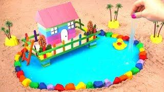 How To Make Garden House with Kinetic Sand And A Slime Pool ???? DIY ???? How To Make For Kids
