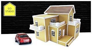 BUILDING CARDBOARD VILLA HOUSE DIY AT HOME | Cardboard House  - GO - STUDIO