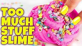 ADDING TOO MUCH INGREDIENTS INTO SLIME! TESTING SLIME WITH TOO MANY INGREDIENTS!