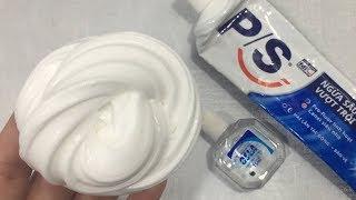P/S Toothpaste Slime!! How To Make Slime With Toothpaste And Eye Drops! No Glue, No Borax!