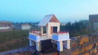 How to make ice cream stick house craft.Easy house making for small house
