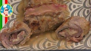 Meat Rolls With Cheese in Wine Sauce | Rolled Meat involtini di carne con sugo di vino bianco