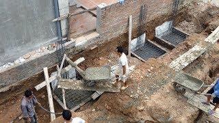 How To Build Reinforced Concrete Pad Footing of Foundation - Building My House Foundation process